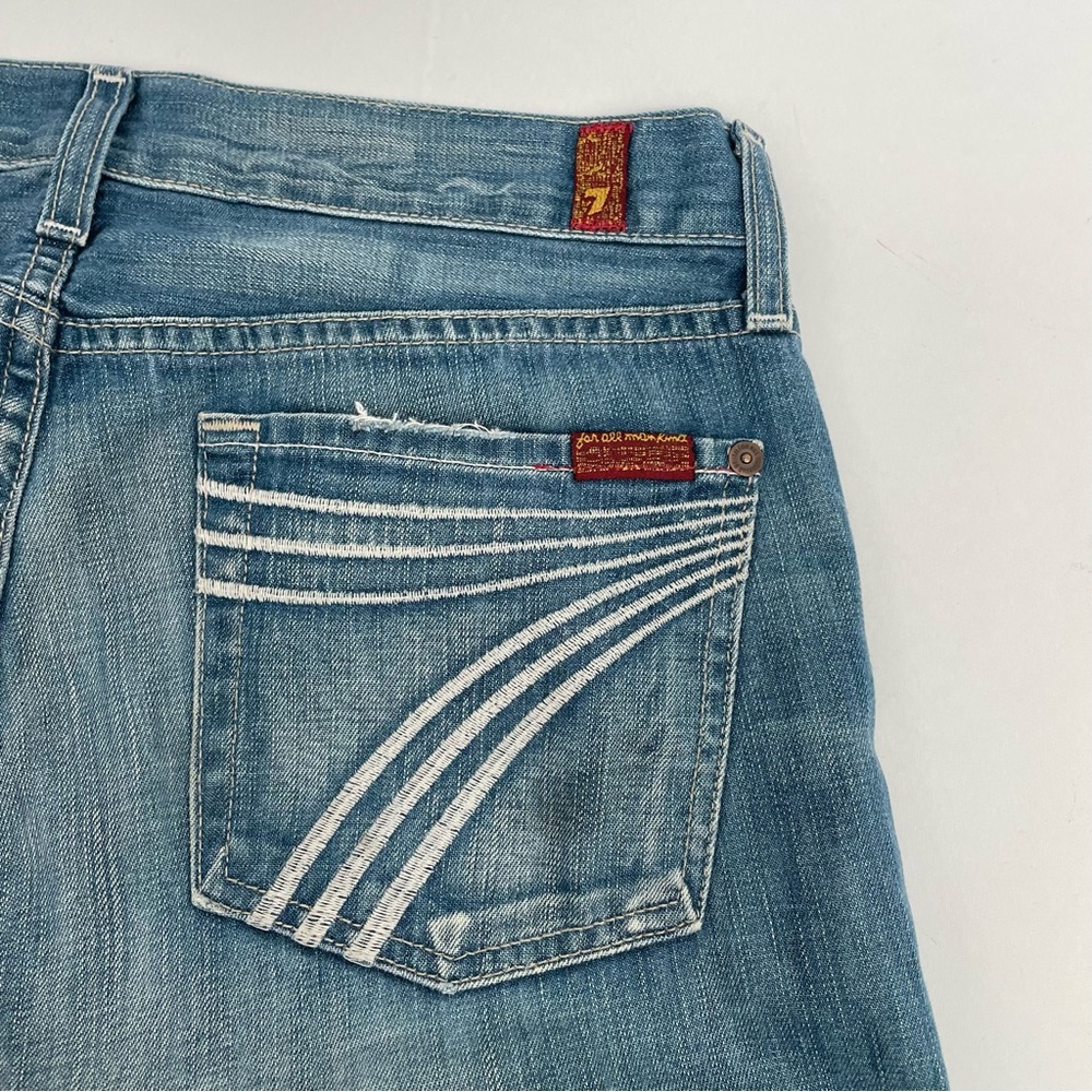 7 for all Mankind Dojo Women Sz 28 Distressed Blue